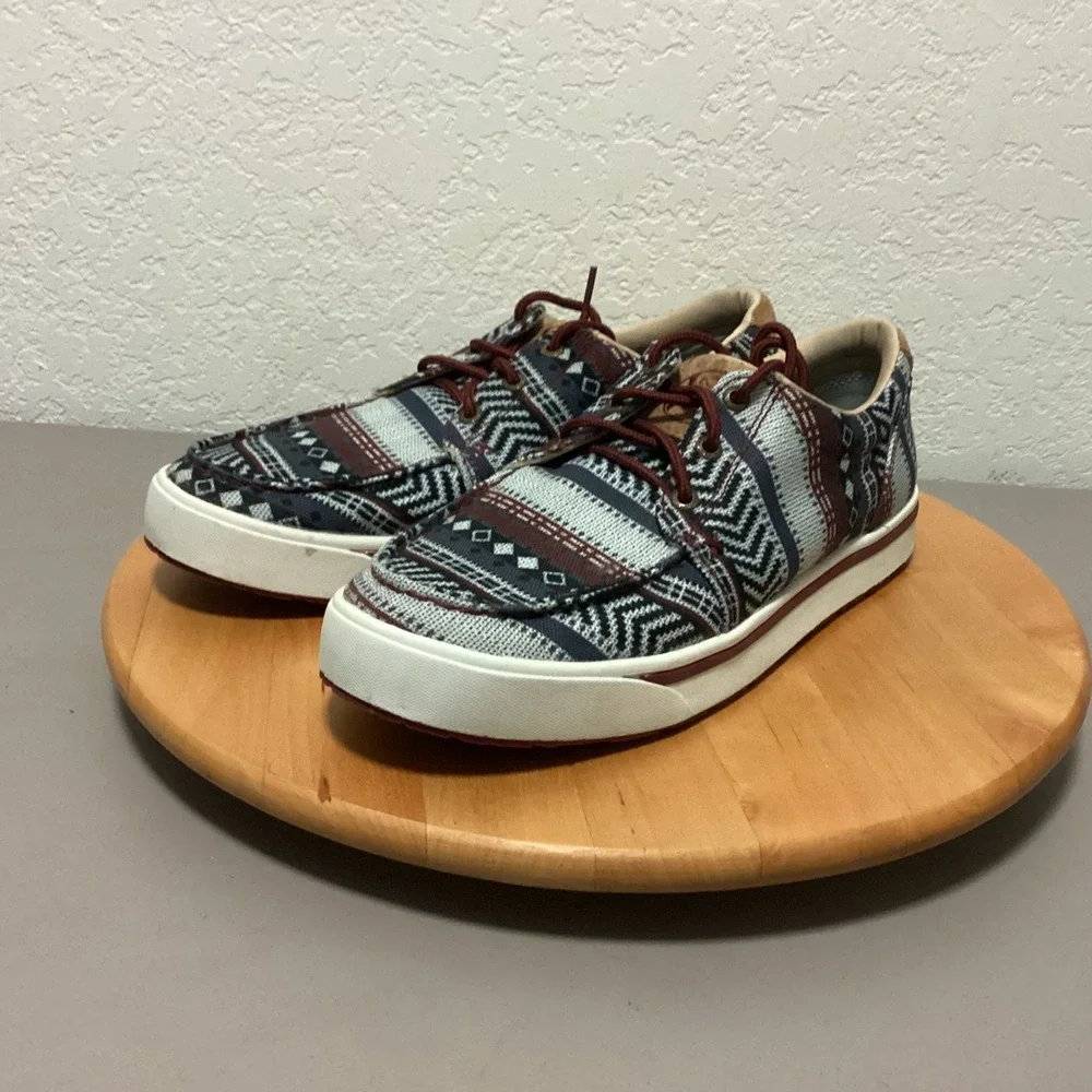 Twisted X Men's Loper  Casual Shoes Size 9 M Aztec Print‎  Gray Maroon
